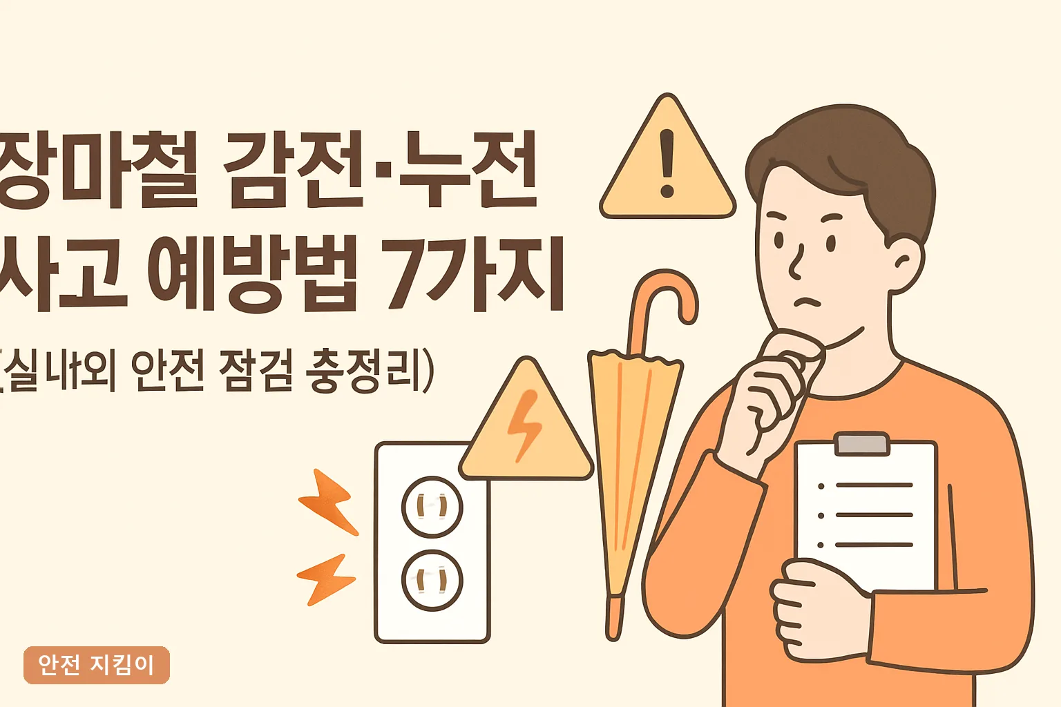 장마철 감전·누전 사고 예방법 7가지 (실내외 안전 점검 총정리)