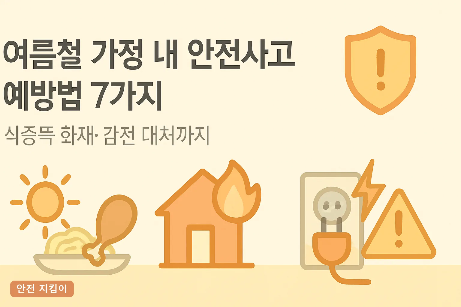 여름철 가정 내 안전사고 예방법 7가지|식중독·화재·감전 대처까지
