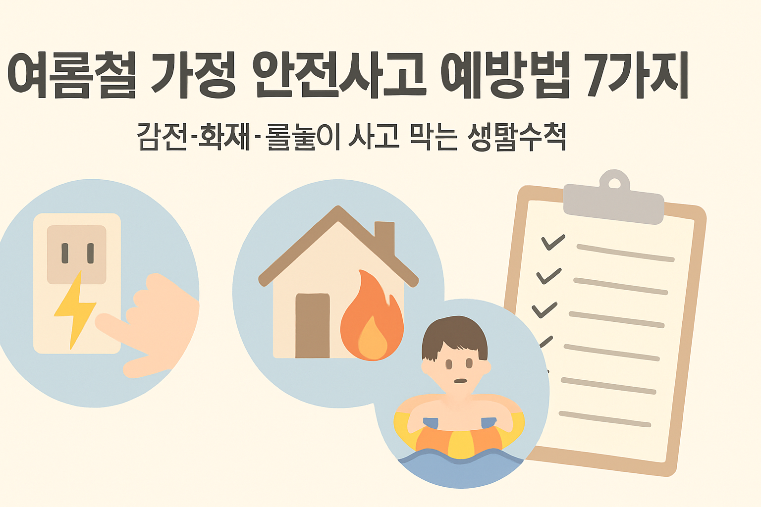 여름철 가정 안전사고 예방법 7가지｜감전·화재·물놀이 사고 막는 생활수칙