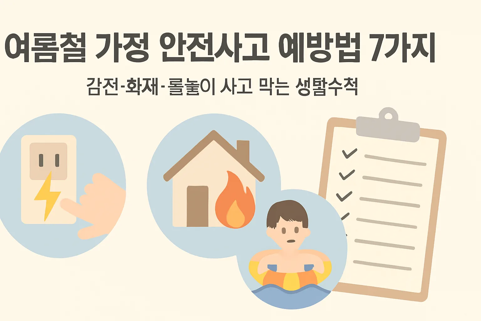 여름철 가정 안전사고 예방법 7가지｜감전·화재·물놀이 사고 막는 생활수칙