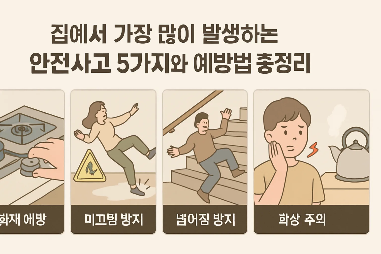 집에서 가장 많이 발생하는 안전사고 5가지와 예방법 총정리