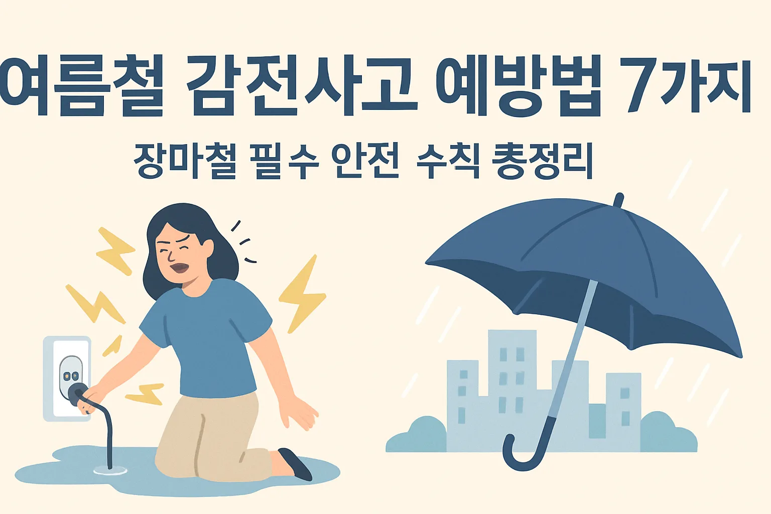 여름철 감전사고 예방법 7가지 – 장마철 필수 안전 수칙 총정리