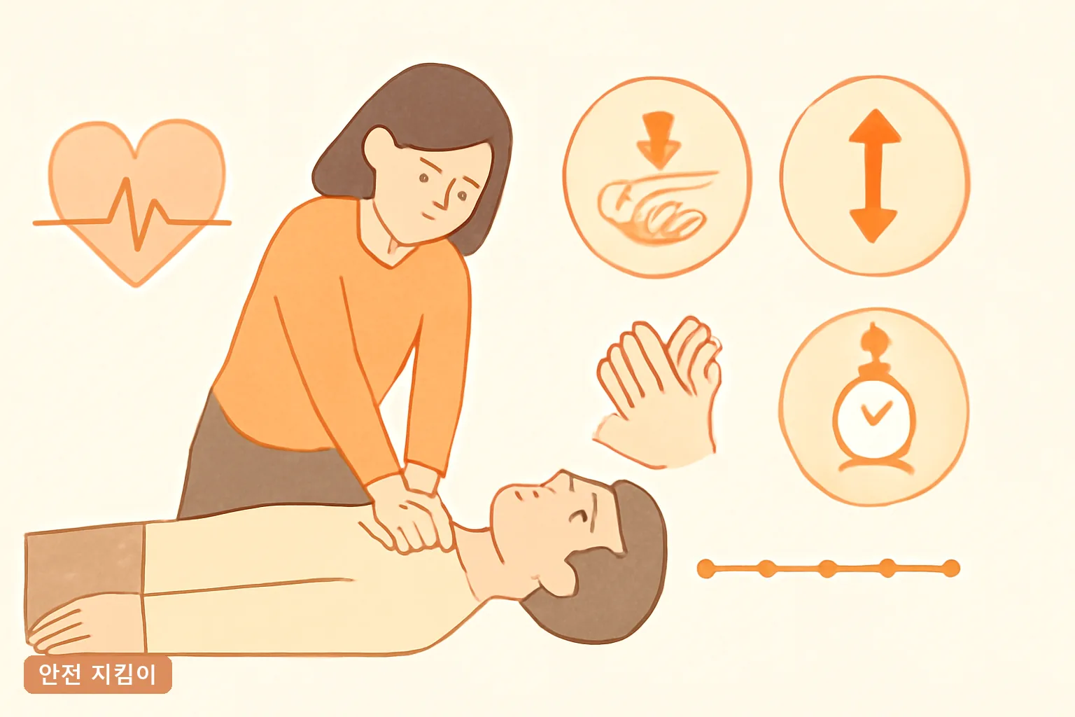 심폐소생술 CPR 가슴 압박 위치 깊이 속도 정확한 방법 2026년 골든타임 4분 7단계 총정리